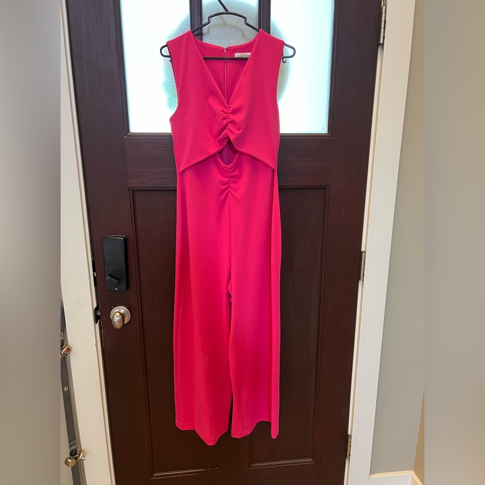 Calvin Klein Cut Out Pink Sleeveless Jumpsuit